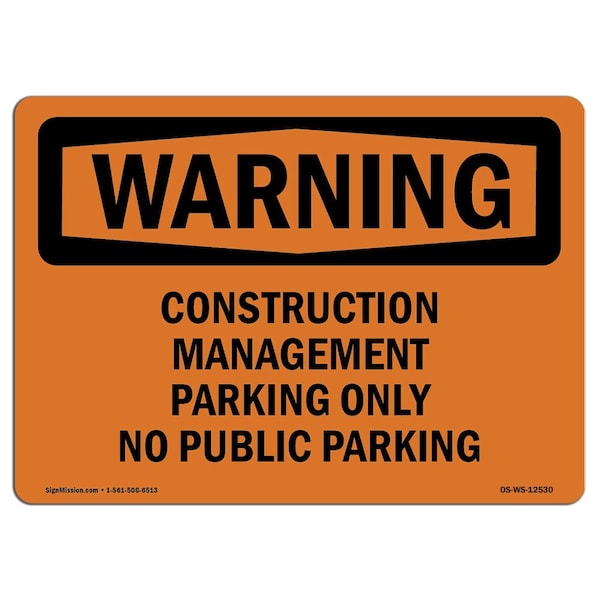 Safety Sign, OSHA WARNING, 3.5" Height, Construction Management Parking, Landscape, 10PK